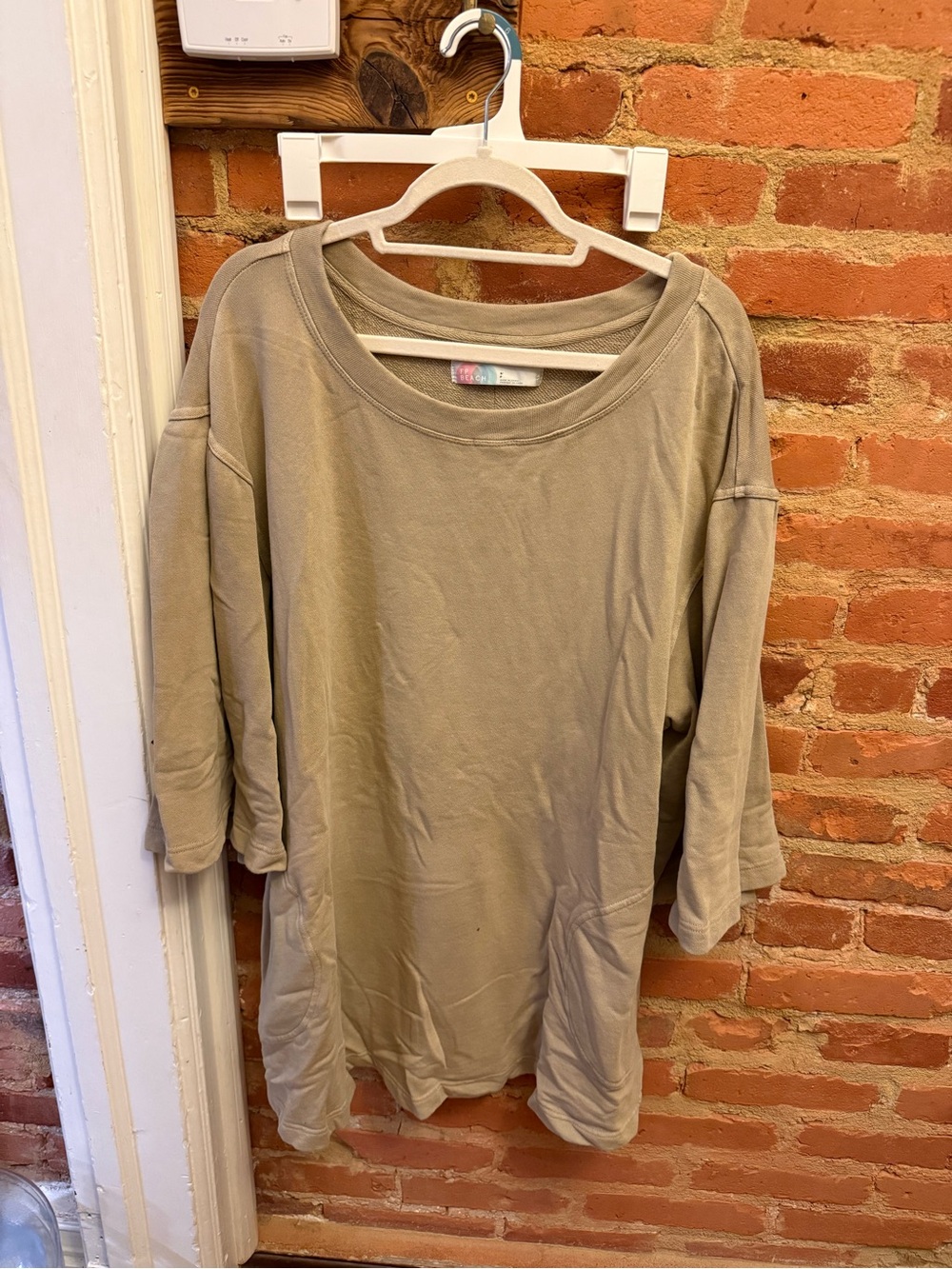 Free People Oversized Pullover Dress in Taupe